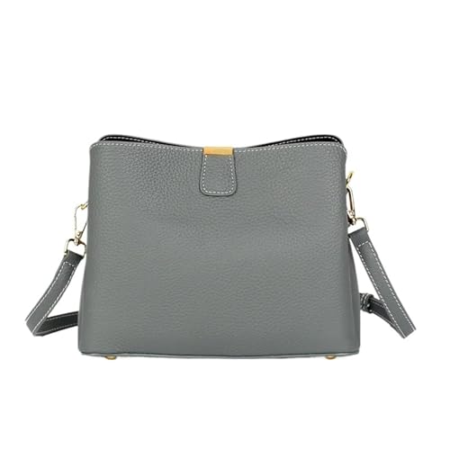 GIYXHU Frauen Tote Leder Weibliche Handtasche Frauen Eimer Tasche Umhängetasche Messenger for Frau(Gray) von GIYXHU