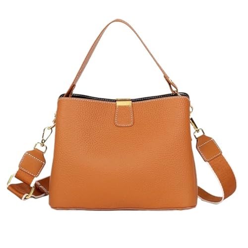 GIYXHU Frauen Tote Leder Weibliche Handtasche Frauen Eimer Tasche Umhängetasche Messenger for Frau(Orange) von GIYXHU