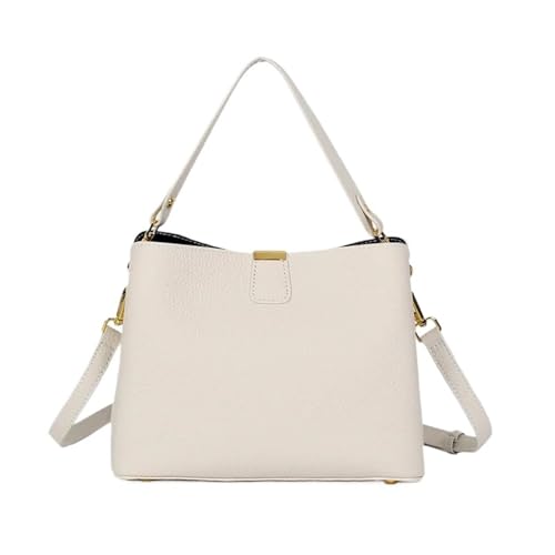 GIYXHU Frauen Tote Leder Weibliche Handtasche Frauen Eimer Tasche Umhängetasche Messenger for Frau(White) von GIYXHU