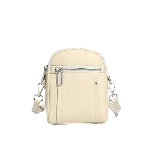 GIYXHU Herbst Echtes Leder Kleine Umhängetaschen for Frauen Designer Schulter Geldbörse Reise Telefon Damen Handtaschen(Beige) von GIYXHU