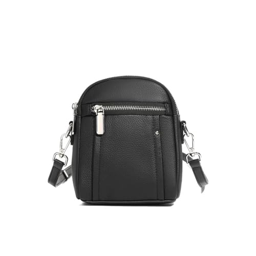 GIYXHU Herbst Echtes Leder Kleine Umhängetaschen for Frauen Designer Schulter Geldbörse Reise Telefon Damen Handtaschen(Black) von GIYXHU