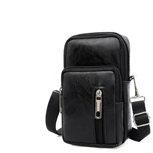 GIYXHU Herren Umhängetasche Multifunktions Leder Messenger Casual Crossbody Taschen Männliche Geldbörse Telefon Brust Pack(Color 3) von GIYXHU