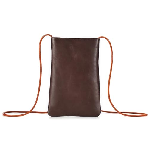 GIYXHU Kleine Umhängetaschen aus Leder for Damen, Handytasche, Schultertasche, Umhängetasche for Mädchen(Coffee) von GIYXHU