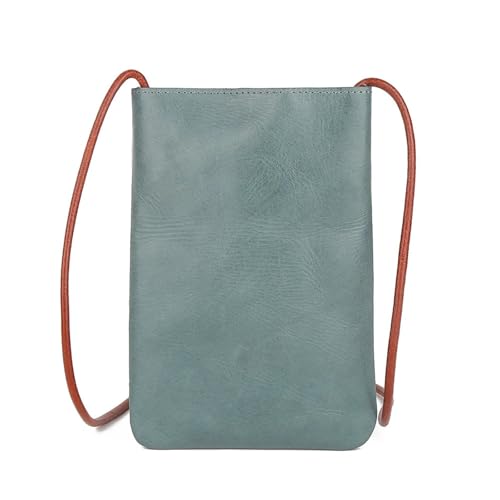 GIYXHU Kleine Umhängetaschen aus Leder for Damen, Handytasche, Schultertasche, Umhängetasche for Mädchen(Light Blue) von GIYXHU