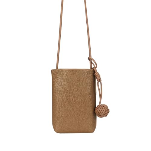 GIYXHU Leder Mini Crossbody Schultertasche Vielseitige kleine Handytasche(Brown) von GIYXHU