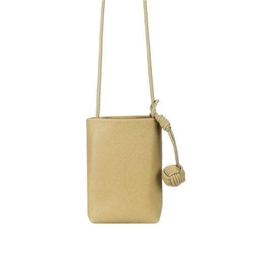 GIYXHU Leder Mini Crossbody Schultertasche Vielseitige kleine Handytasche(Khaki) von GIYXHU