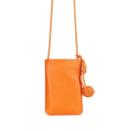 GIYXHU Leder Mini Crossbody Schultertasche Vielseitige kleine Handytasche(Orange) von GIYXHU