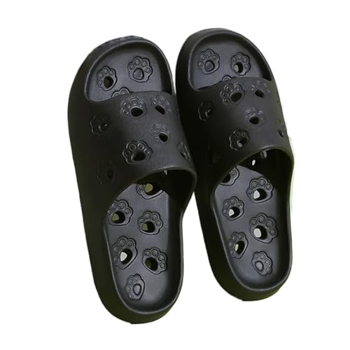 GIYXHU Schlappen Damen Sommer Badezimmer Hausschuhe Frauen Loch Schnell Trocknend Anti Slip Dusche Slides Frau Sommer Licht Weiche EVA Hause Hausschuhe(Black,38-39) von GIYXHU