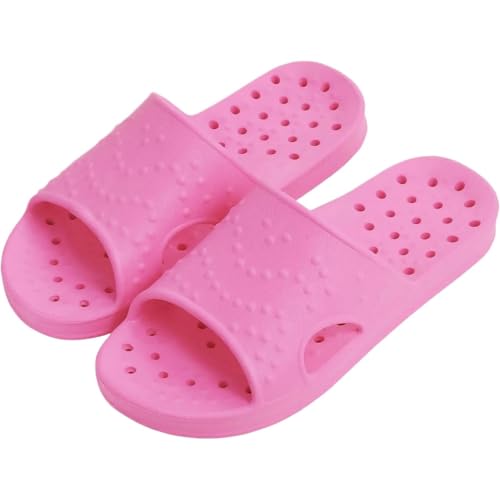 GIYXHU Schlappen Damen Sommer Damen Sommer Hausschuhe Damen Duschschuhe Schnelltrocknende Pool Slides Leichte Strandsandalen Hausschuhe(Pink,43-44) von GIYXHU