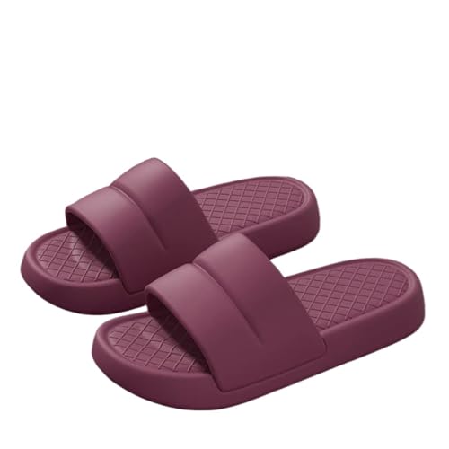 GIYXHU Schlappen Damen Sommer Damen Sommer Hausschuhe Einfarbig EVA Dicke Weiche Sohle Bequeme Hausschuhe Outdoor Indoor Antislip(Dark Purple,40-41) von GIYXHU