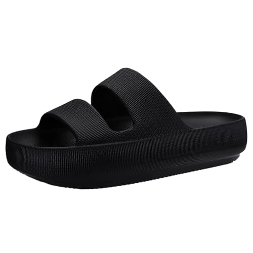 GIYXHU Schlappen Damen Sommer Damen Sommer Hausschuhe Home Dusche Slides Leichte Strand Sandale Sommer Hausschuhe for Frauen(Black,39) von GIYXHU