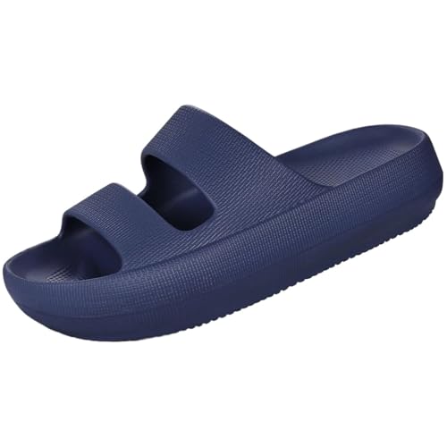 GIYXHU Schlappen Damen Sommer Damen Sommer Hausschuhe Home Dusche Slides Leichte Strand Sandale Sommer Hausschuhe for Frauen(Blue,38) von GIYXHU