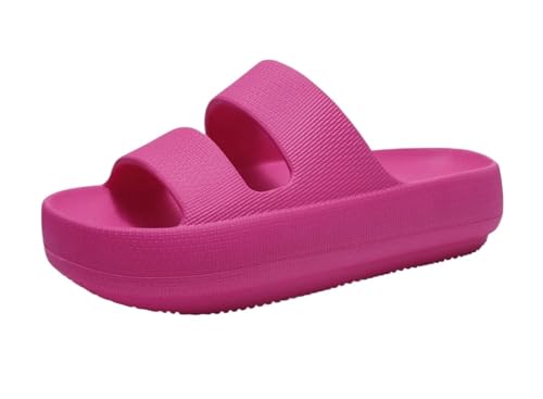 GIYXHU Schlappen Damen Sommer Damen Sommer Hausschuhe Home Dusche Slides Leichte Strand Sandale Sommer Hausschuhe for Frauen(Rose Red,39) von GIYXHU