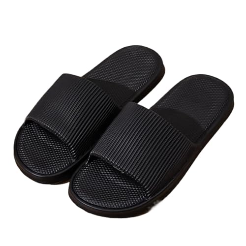 GIYXHU Schlappen Damen Sommer Dicke Plateau-Wolken-Hausschuhe for Damen, leichte, weiche Sohle, Eva, for den Sommer, bequeme, rutschfeste Strand-Hausschuhe(Black,40-41) von GIYXHU