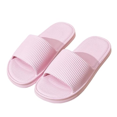GIYXHU Schlappen Damen Sommer Dicke Plateau-Wolken-Hausschuhe for Damen, leichte, weiche Sohle, Eva, for den Sommer, bequeme, rutschfeste Strand-Hausschuhe(Pink,38-39) von GIYXHU