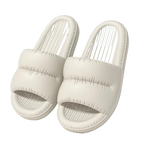 GIYXHU Schlappen Damen Sommer Sommer-Hausschuhe, flauschiges Design, die Sohle ist weich und bequem, Outdoor-Wanderschuhe, Sommer-Hausschuhe for Damen(GRAY,42-43) von GIYXHU