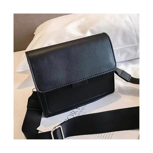 GIYXHU Umhängetasche PU-Ledertaschen for Damen Reisegriff Handtasche Schulter Messenger Bag Kleine Klapptasche(Black) von GIYXHU