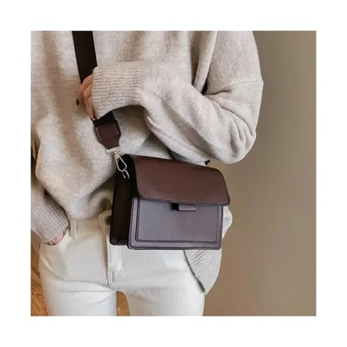 GIYXHU Umhängetasche PU-Ledertaschen for Damen Reisegriff Handtasche Schulter Messenger Bag Kleine Klapptasche(Brown) von GIYXHU