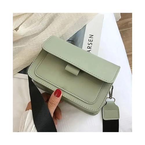 GIYXHU Umhängetasche PU-Ledertaschen for Damen Reisegriff Handtasche Schulter Messenger Bag Kleine Klapptasche(Green) von GIYXHU