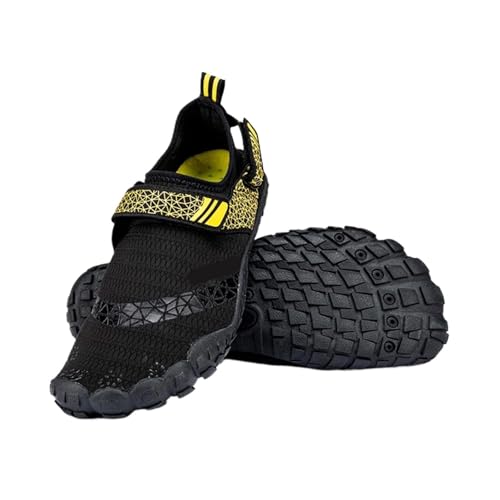 GIYXHU Wasserschuhe Wasserschuhe Watschuhe Herren Damen Schnelltrocknende Aquaschuhe Upstream-Schuhe rutschfeste Sportschuhe Verschleißfeste Strand-Barfuß-Turnschuhe(Black,42) von GIYXHU