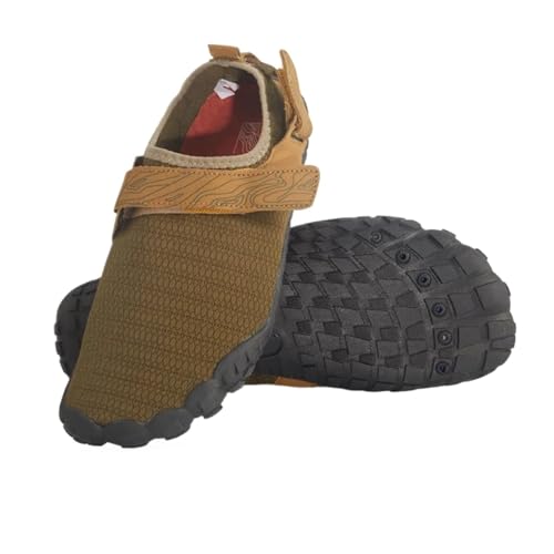GIYXHU Wasserschuhe Wasserschuhe Watschuhe Herren Damen Schnelltrocknende Aquaschuhe Upstream-Schuhe rutschfeste Sportschuhe Verschleißfeste Strand-Barfuß-Turnschuhe(Desert Yellow,43) von GIYXHU
