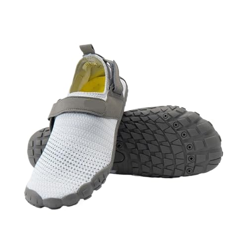 GIYXHU Wasserschuhe Wasserschuhe Watschuhe Herren Damen Schnelltrocknende Aquaschuhe Upstream-Schuhe rutschfeste Sportschuhe Verschleißfeste Strand-Barfuß-Turnschuhe(White,44) von GIYXHU