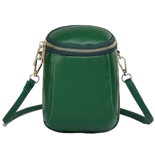 GIYXHU Weiche, echte Lederhandy-Mini-Umhängetasche mit Crossbody-Textur for Damen(Green) von GIYXHU