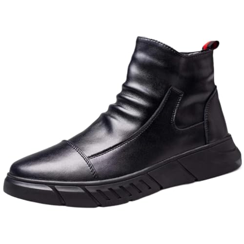 Genuine Leather Men's Boots Safety Shoes Men Chelsea Steel Toe Work Sneakers Indestructible Security(43) von GIYXHU