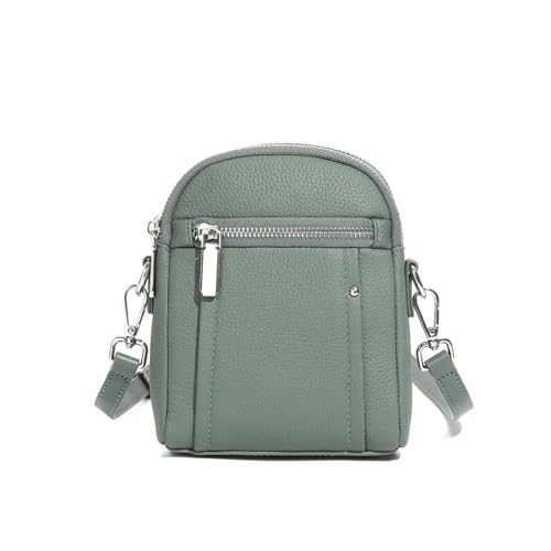 Herbst Echtes Leder Kleine Umhängetaschen for Frauen Designer Schulter Geldbörse Reise Telefon Damen Handtaschen(Light green) von GIYXHU
