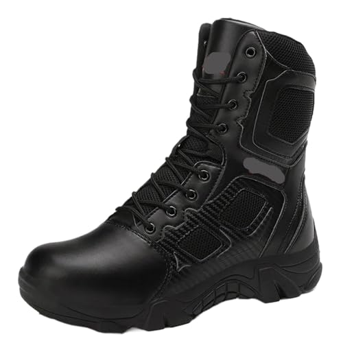 Men Boots Waterproof Safety Shoes Security Steel Toe Cap Men's Working Anti-Smashing Work(Black,47) von GIYXHU
