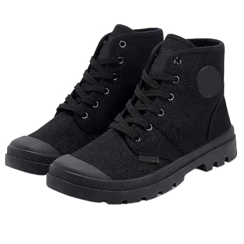 Rubber Boots for Men Lace Up Outdoor Hiking Man Shoes Comfortable Work(Black,42) von GIYXHU