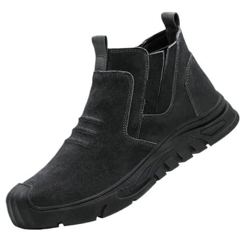 Steel Toe Cap Working Boots Anti-Puncture Work Shoe for ManIndestructible Shoes Outdoor Safety for Men(Dark Grey,45) von GIYXHU
