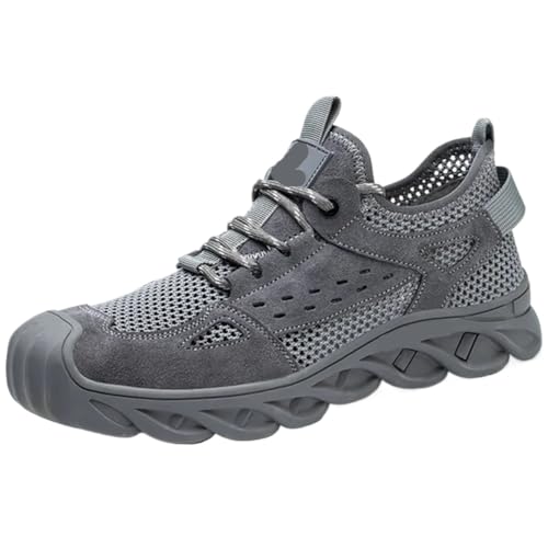 Work Shoes for Men Breathable Safety Anti-Puncture Steel Toe Cap Sneakers Working with Protection(44) von GIYXHU
