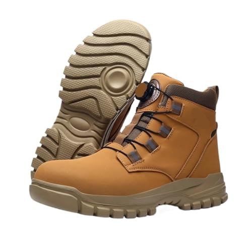 Work Sneakers Men Indestructible Shoes Safety with Steel Toe Cap Puncture-Proof Male Security Protective(Khaki,41) von GIYXHU