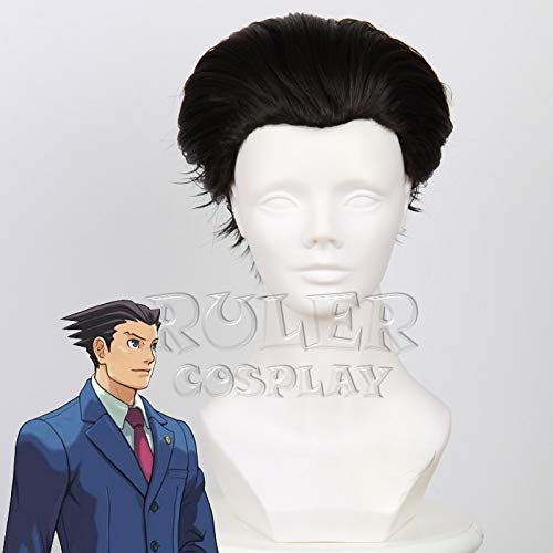 12 Zoll Phoenix Wright Schwarz Kurz ohne Pony Synthetisches Haar Cosplay Perücke Hitzebeständigkeit Faser Herren Kostüm Party Perücken 12 Zoll Phoenix Wright Schwarz Kurz ohne Pony Synthetisches Haar Cosplay Perücke Hitzebeständigkeit Faser Herren Kostüm Party Perücken von GJBXP