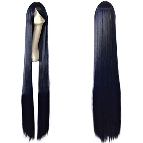150CM 60''Long Straight Cosplay Perücke 20 Farben Blond Blau Rosa Silber Perücke Synthetisches Haar Frauen Cosplay Party Common 150 cm Perücken Common Marineblau Perücke 01 von GJBXP