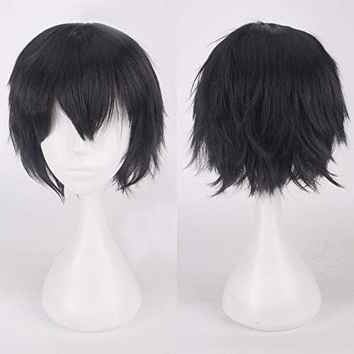 2019 neue billige Schwertkunst Online Kirigaya Kazuto Cosplay Perücke Kazuto oder Kirito Kostüm SAO Männer Frauen Kurzes Schwarzes Haar Spielperücken Einheitsgröße Schwarze Perücke K049-4 von GJBXP