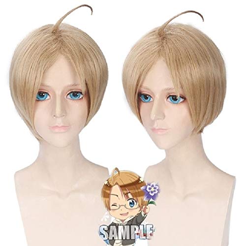 Amerika Alfred F Jones Cosplay Perücken Kurzes es Kunsthaar für Männer APH Axis Powers Hetalia Cosplay Perücke + Perückenkappe aph pl-237 von GJBXP