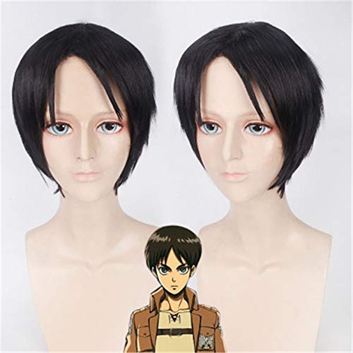 Angriff auf Titan Perücken Eren Jaeger Cosplay Perücke Schwarz Kurz Herren Hitzebeständiges Kunsthaar Halloween Kostüm Anime Perücke + Perückenmütze Angriff auf Titan Perücken Eren Jaeger Cosplay Perücke Schwarz Kurz Herren Hitzebeständiges Kunsthaar Halloween Kostüm Anime Perücke + Perückenmütze von GJBXP