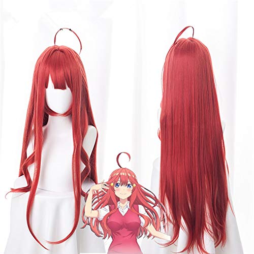 Anime Gotoubun No Hanayome Die Quintessenz der Quintuplets Itsuki Nakano Cosplay Perücken Lange hitzebeständige synthetische Perücke + Perückenkappe Kuzw014E von GJBXP