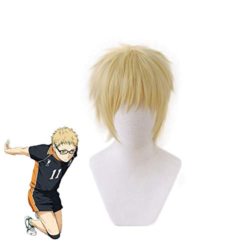 Anime Haikyuu !! Karasuno Tsukishima Kei Kurze Perücke Cosplay Kostüm Hitzebeständiges Kunsthaar Haikiyu Männer Frauen Perücken Anime Haikyuu !! Karasuno Tsukishima Kei Kurze Perücke Cosplay Kostüm Hitzebeständiges Kunsthaar Haikiyu Männer Frauen Perücken von GJBXP