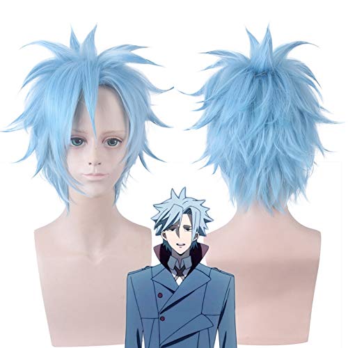 Anime ID: INVADED Fukuda Tamotsu Männer blaue Perücke Cosplay Kostüm Hitzebeständige synthetische Haare kurze Perücken Anime ID: INVADED Fukuda Tamotsu Männer blaue Perücke Cosplay Kostüm Hitzebeständige synthetische Haare kurze Perücken von GJBXP