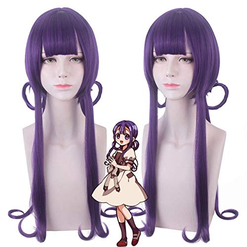 Anime Toilette gebunden Hanako-Kun Cosplay Perücke 75cm lila Akane Aoi Kunsthaar Halloween Karneval Jibaku Shounen Perücke + Perücke Kappe Hanako Kun Perücke PL-202 von GJBXP