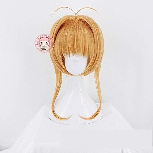 Biamoxer Card Captor Sakura KLARE KARTE Kinomoto Sakura Blonde Brown Cosplay Perücke Party Perücken Cosplay Volle Perücke gratis CAP One Size Champagne von GJBXP