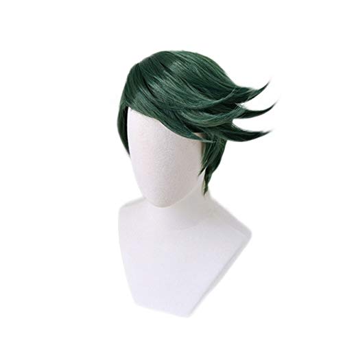 Bizarres Abenteuer Rohan Kishibe Grün Kurze Perücke Cosplay Kostüm Hitzebeständig Synthetisches Haar Party Rollenspiel Perücken Grün von GJBXP