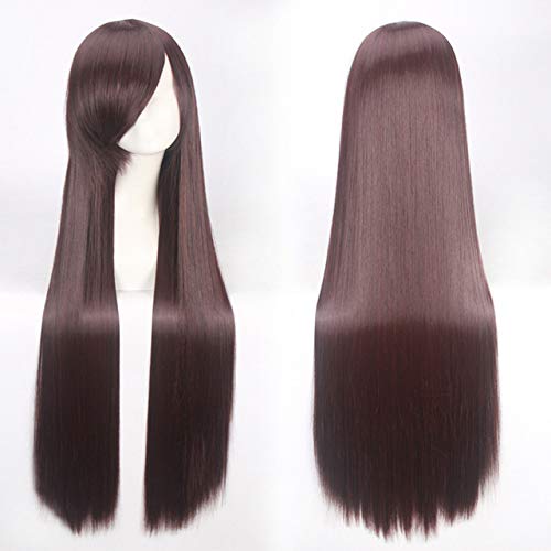 GJBXP 100 cm Rose Net Lange Gerade Anime Cosplay Perücke Blonde Grün Rot Lila Weiß Halloween Kostüm Perücken Für Frauen Kunsthaar 03 von GJBXP