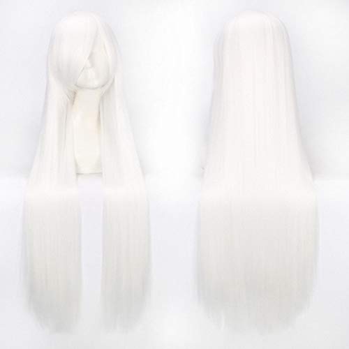 GJBXP 100 cm Rose Net Lange Gerade Anime Cosplay Perücke Blonde Grün Rot Lila Weiß Halloween Kostüm Perücken Für Frauen Kunsthaar 08 von GJBXP