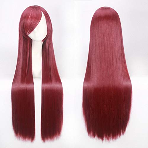 GJBXP 100 cm Rose Net Lange Gerade Anime Cosplay Perücke Blonde Grün Rot Lila Weiß Halloween Kostüm Perücken Für Frauen Synthetische Haar 18 von GJBXP