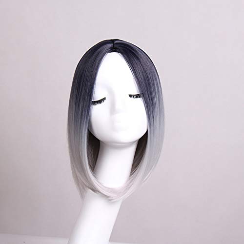 GJBXP 30 cm Mittelteil Gerade Kurze Schwarze Blonde Ombre Perücke Cosplay Anime Kunsthaar Halloween Kostüm Party Perücken Für Frauen 11 GJBXP 30 cm Mittelteil Gerade Kurze Schwarze Blonde Ombre Perücke Cosplay Anime Kunsthaar Halloween Kostüm Party Perücken Für Frauen 11 von GJBXP