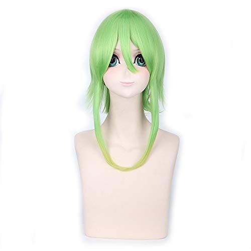 GJBXP 40 cm Vocaloid Gumi Flauschige Cosplay Perücke Grün Gelb Ombre Haar Perücken Für Frauen Hitzebeständige Kunstfaser 4 Modelle grün gelb ombre von GJBXP